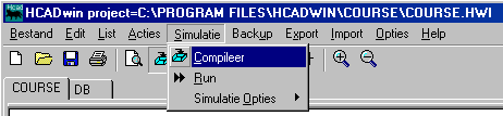Compile and run buttons